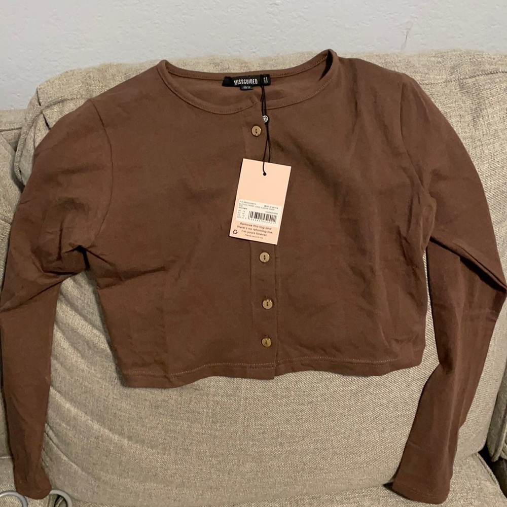 Brown cropped sweater 😊💕